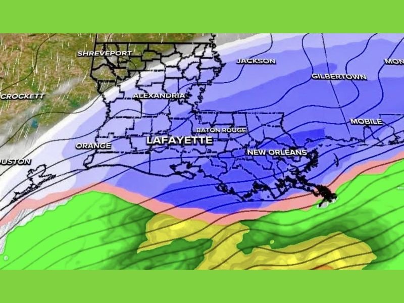 Louisiana, Mississippi, Alabama Rare Spring Snow Threat Emerges Across Lafayette, Baton Rouge, New Orleans and Mobile Gulf Coast Corridor