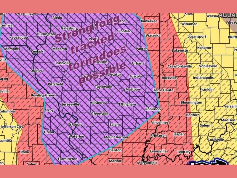 Major Severe Weather Outbreak Possible April 27 With Long-Track Tornadoes, Damaging Winds, and Very Large Hail Targeting Illinois Including Springfield, Decatur, and St. Louis Metro