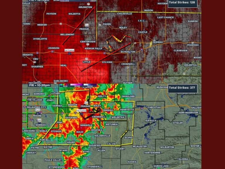 Now: Tornado Warning Confirmed Across Seminole, Lincoln, and Pottawatomie Counties With Severe Storms Expanding Across Eastern Oklahoma
