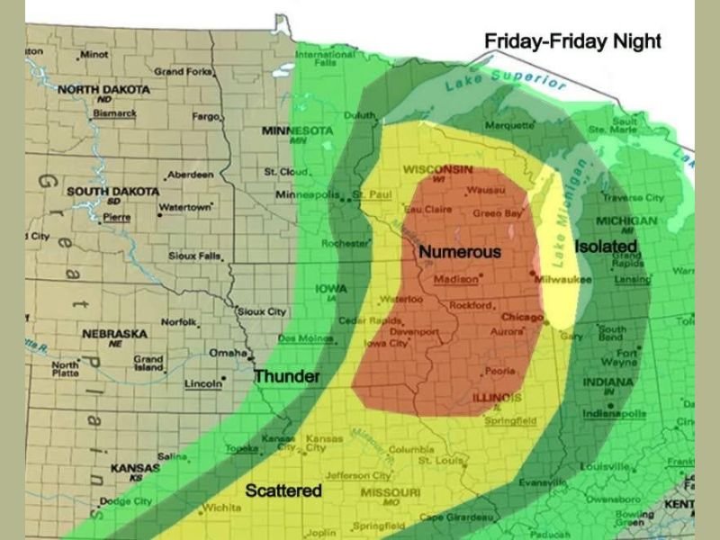 Several Tornadoes and 75 MPH Destructive Winds Probable Across Eastern Iowa, Northern Illinois, and Central Wisconsin Today From Noon to 9 PM