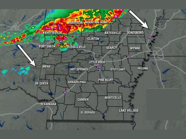 Strong Thunderstorm Complex Targeting Northwest Arkansas Including Fayetteville and Harrison During Friday Morning Commute With Winds, Hail, and Tornado Warnings Possible