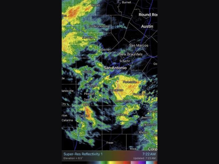 This Morning: Patchy Rain Bands Move East Across San Antonio and South Central Texas With Cool 50s Start and Spotty Showers Continuing Through Early Hours