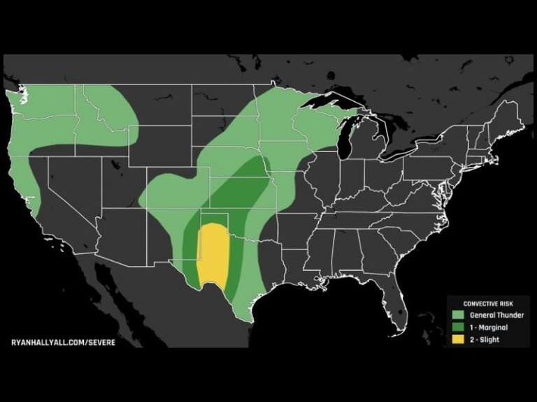 This Saturday: West Texas and Eastern New Mexico Face Level 2 Severe Storm Risk With Large Hail, Damaging Winds, and Evening Storm Complex