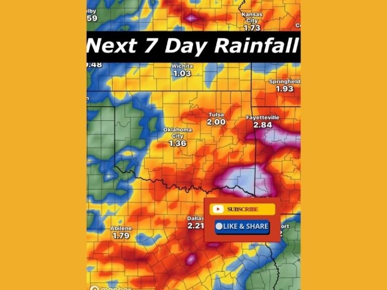 This Week: Oklahoma, Texas, Kansas, and Arkansas Expect Widespread Soaking Rain With 1 to 3 Inches Possible Over the Next 7 Days
