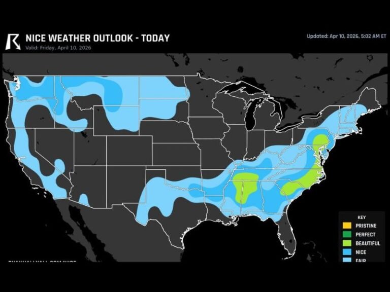 Today: Baltimore, Maryland and Mid-Atlantic Region See Best Weather in the U.S. With Clear Skies, Comfortable Temperatures and Ideal Outdoor Conditions