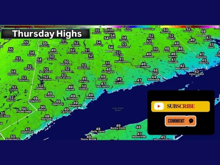 Today: Connecticut and New York Stay Cool With Mid 50s Inland, Around 50 Along Coast and Breezy Conditions Through Thursday