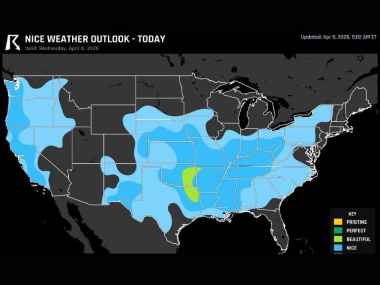 Today: Tulsa Oklahoma Stands Out as Best Weather Spot in the U.S. With Comfortable Conditions While Most Regions Stay Mild