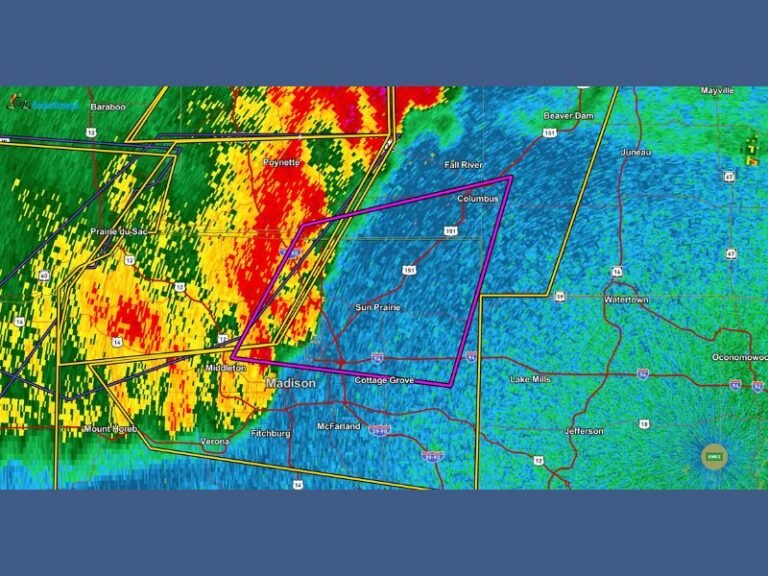 Tornado Warning Issued Near Madison, Wisconsin — Sun Prairie, Middleton, and Cottage Grove Must Take Shelter Immediately