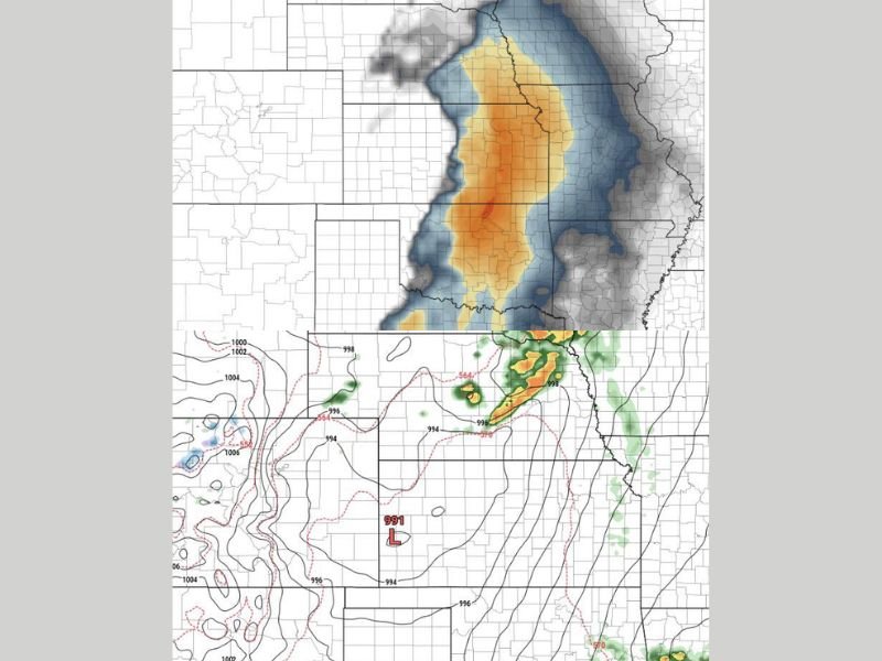 Very Unstable Air and Surface Low Pressure Locking Onto Northeast Nebraska Thursday 7 PM Setting Stage for Significant Storm Development