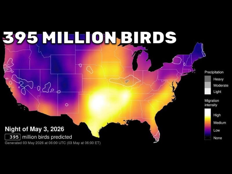 395 Million Birds Taking Flight Tonight Over Arkansas and the South Central US in One of the Biggest Migration Events of the Year Sunday Night May 3