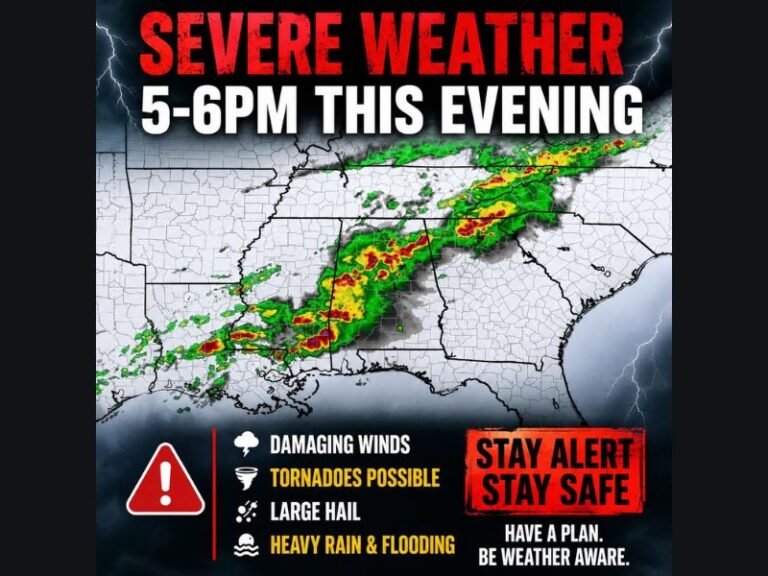 Damaging Winds, Tornadoes, Large Hail and Heavy Rain Targeting the Gulf Coast Tonight Beginning 5 to 6PM With Overnight Severe Weather Continuing Into the Early Morning Hours
