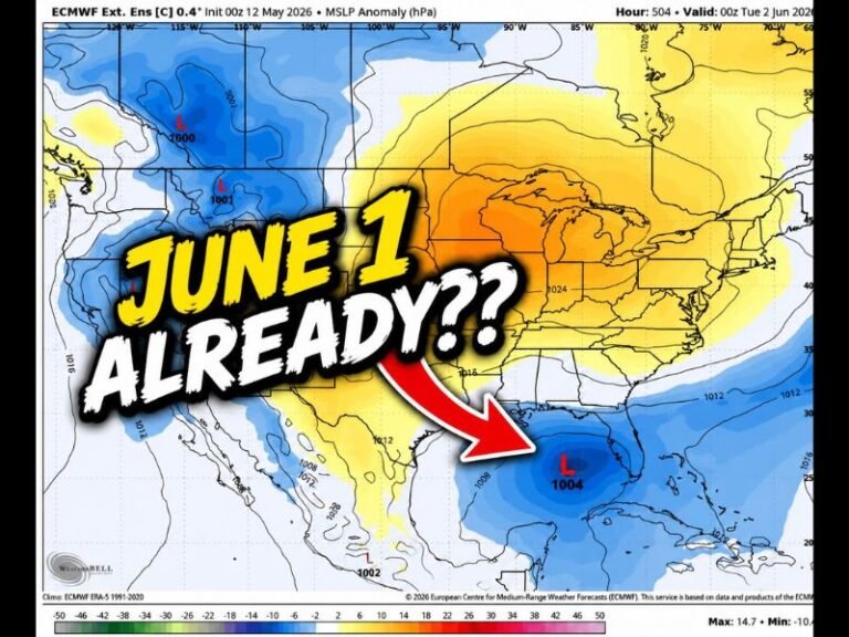 Early Tropical Development Signal Emerging Over Gulf Coast With Euro Model Showing Suspicious Swirl Around June 1 Well Before Hurricane Season Officially Begins