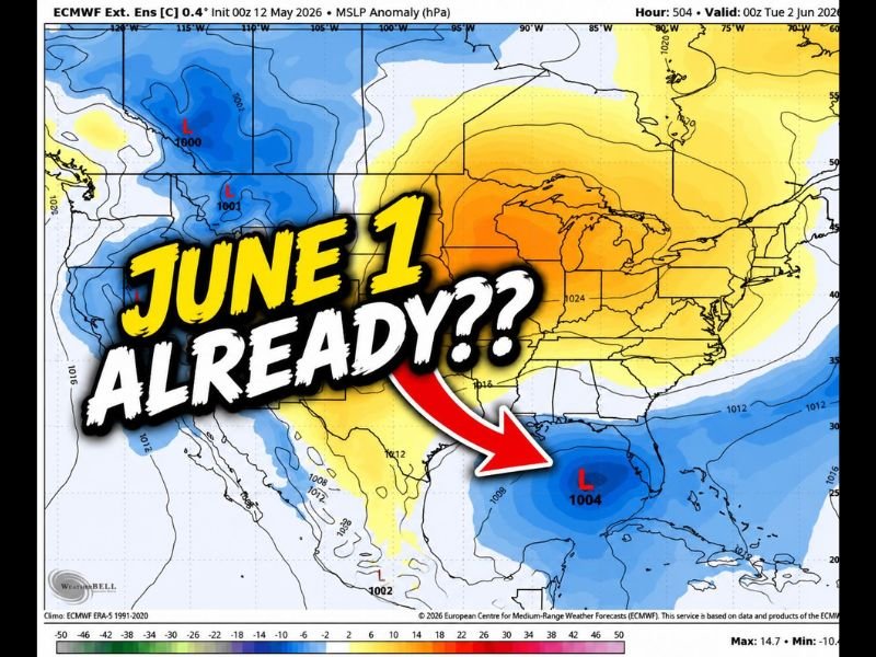 Early Tropical Development Signal Emerging Over Gulf Coast With Euro Model Showing Suspicious Swirl Around June 1 Well Before Hurricane Season Officially Begins