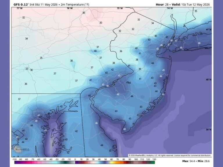 Final Frost of the Season Expected Across Pennsylvania and the Mid-Atlantic Tuesday Morning May 12 With Temperatures Dropping Into the Low to Mid 30s Before Warming Trend Allows Planting