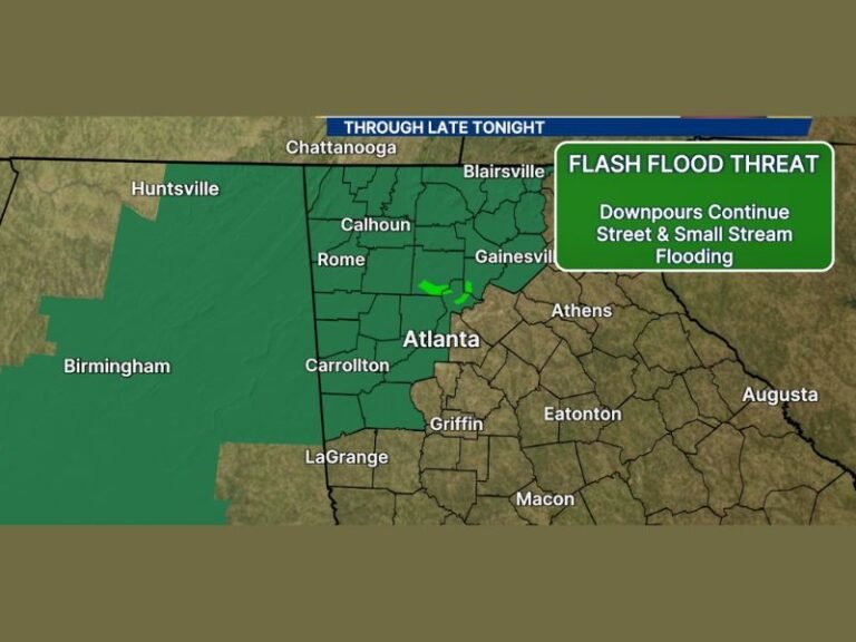 Flood Watch Through Late Tonight With Flash Flood Threat From Heavy Downpours Across North Georgia Including Atlanta, Cobb, Cherokee, Rome, and Gainesville After 4 Inches in 72 Hours