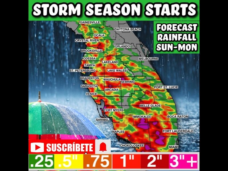 Florida Storm Season Kicks Off With 1 to 3 Inch Downpours Targeting Tampa Orlando Naples and Fort Lauderdale With Drought Relief Possible Sunday Into Monday