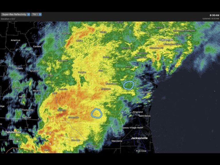 Heavy Rain Drenching Active Wildfires Across Southeast Georgia Including Waycross, Valdosta, and Brunswick This Morning Bringing Critical Relief to Worst Drought Areas in the State