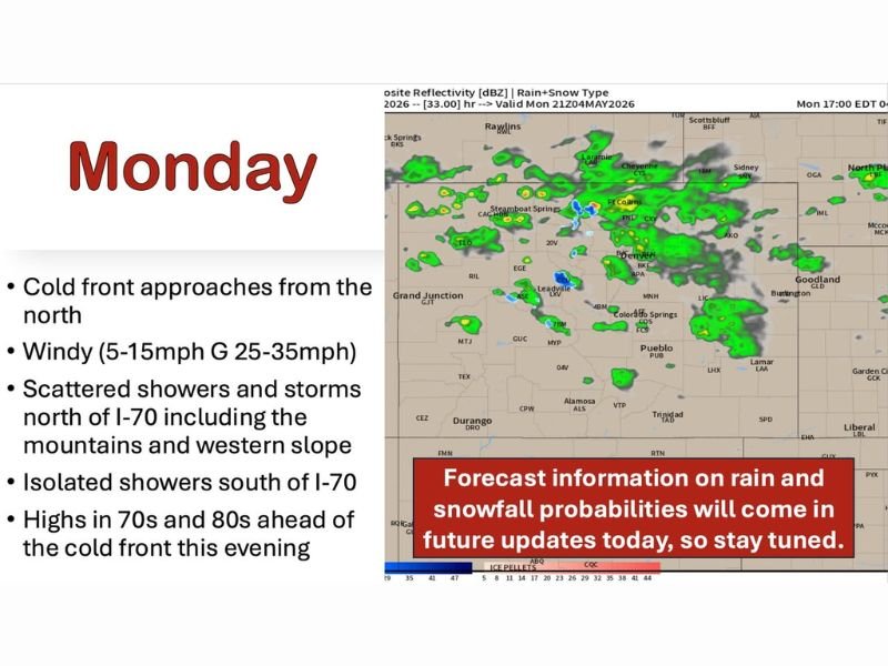 Heavy Snow Up to 2 Feet, Travel Impacts and Power Outages Targeting Colorado Including Denver, Palmer Divide and Front Range Monday Through Wednesday With Rain to Snow Changeover Tuesday Night