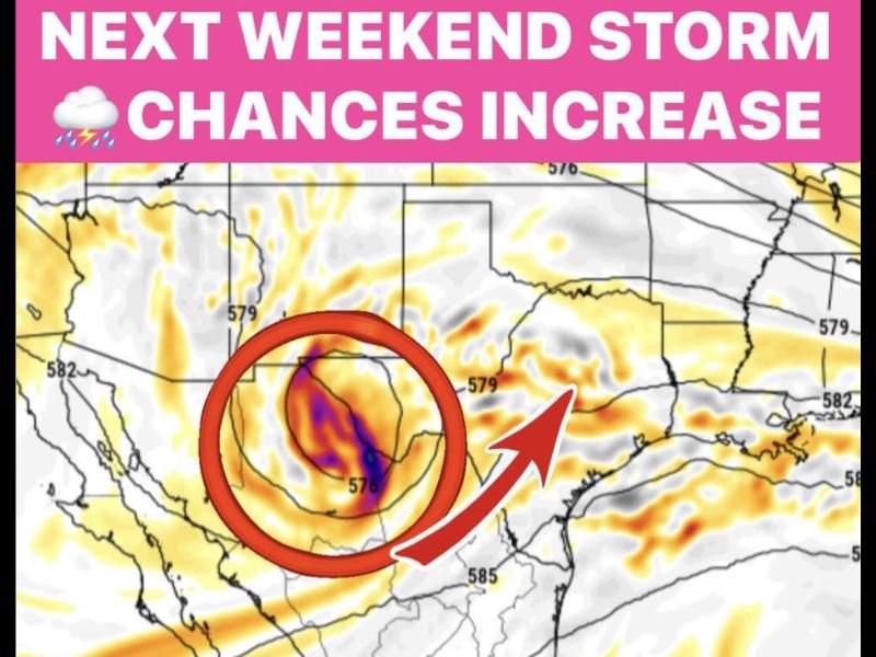 Increasing Storm Chances Targeting Texas Next Weekend With Wet and Stormy Mother's Day Weekend Trending as Upper Level Low Approaches From the West