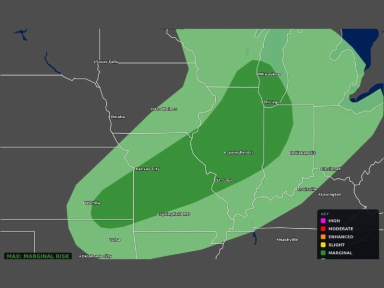 Large Hail, Damaging Winds and Brief Tornado Possible Across the Midwest Including Chicago, St. Louis and Indianapolis Tuesday With Threat Shifting to Ohio Valley and Northeast Wednesday