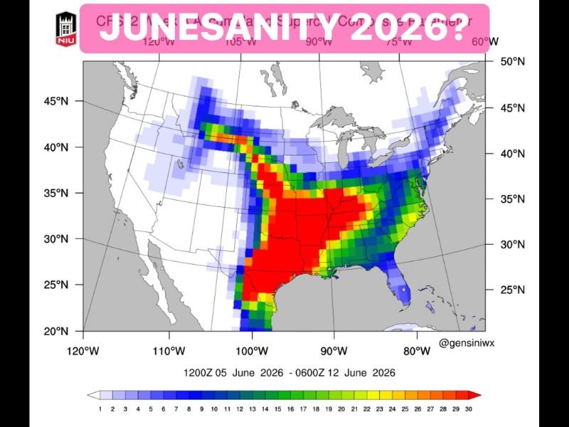 Long-Range Models Hinting at Highly Active Severe Weather Pattern Across the Central and Southern US Including Texas, the Plains, and Gulf Coast From June 5 Through June 12
