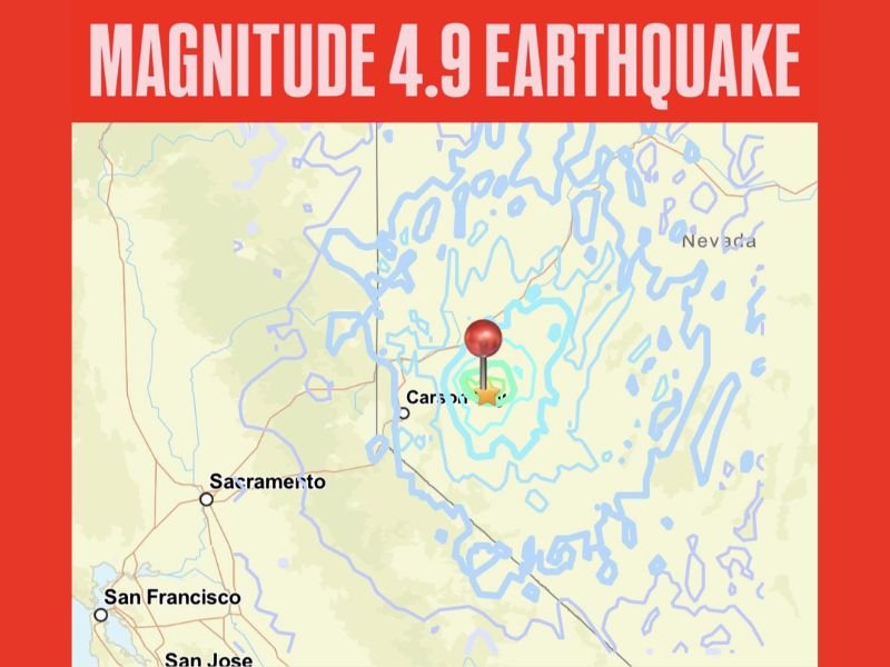 Magnitude 4.9 Earthquake Strikes Near Silver Springs Nevada This Morning With Shaking Felt Across Carson City and Surrounding Region