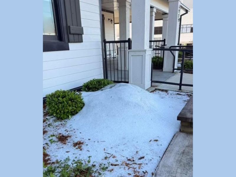 Massive Hail Piles Blanketing Fort Smith Arkansas Saturday Morning After Late Night Storms Dumped Significant Hail Accumulations Across the Area