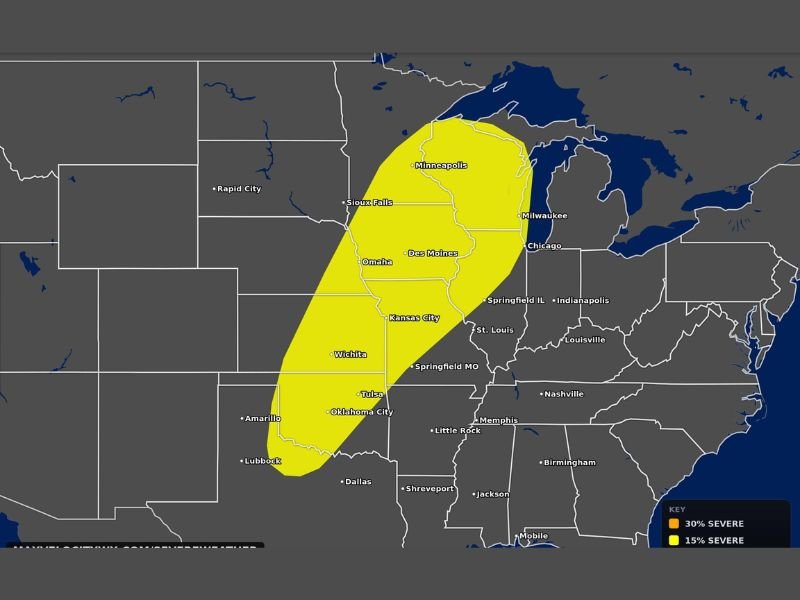 Multiple Tornadoes Very Large Hail and Damaging Winds Targeting Texas Through Wisconsin Including Oklahoma City Kansas City Chicago and Minneapolis Monday May 18