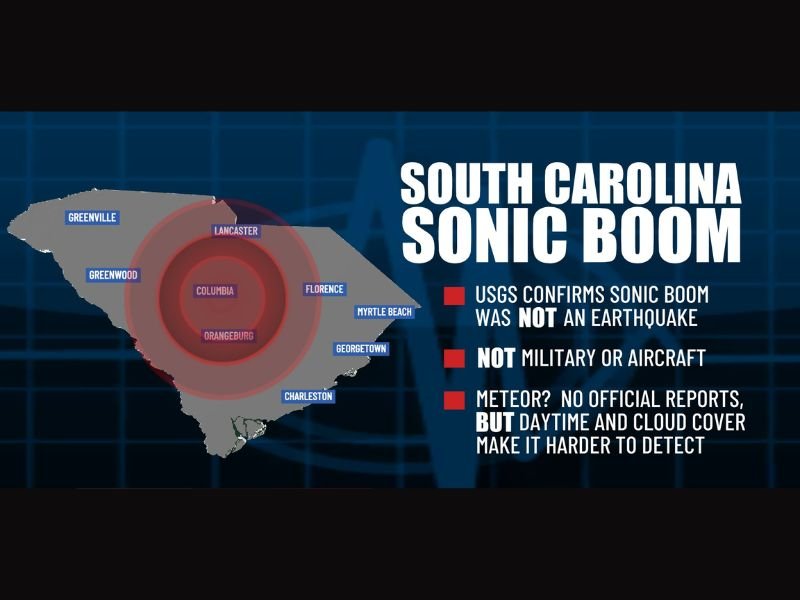 Mysterious Sonic Boom Shaking South Carolina Including Columbia, Orangeburg, and Charleston Rules Out Earthquake and Military With Meteor Theory Leading the Investigation