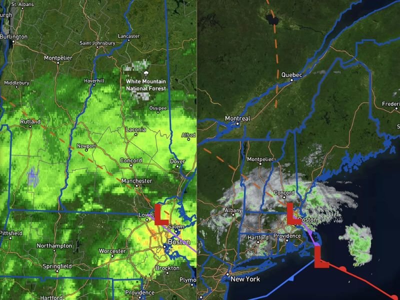 Powerful Storm System Bringing Frozen Precipitation, Snow on Mount Washington, and a Boat Aground in Hampton as Cold Air Surges Into New Hampshire and Massachusetts