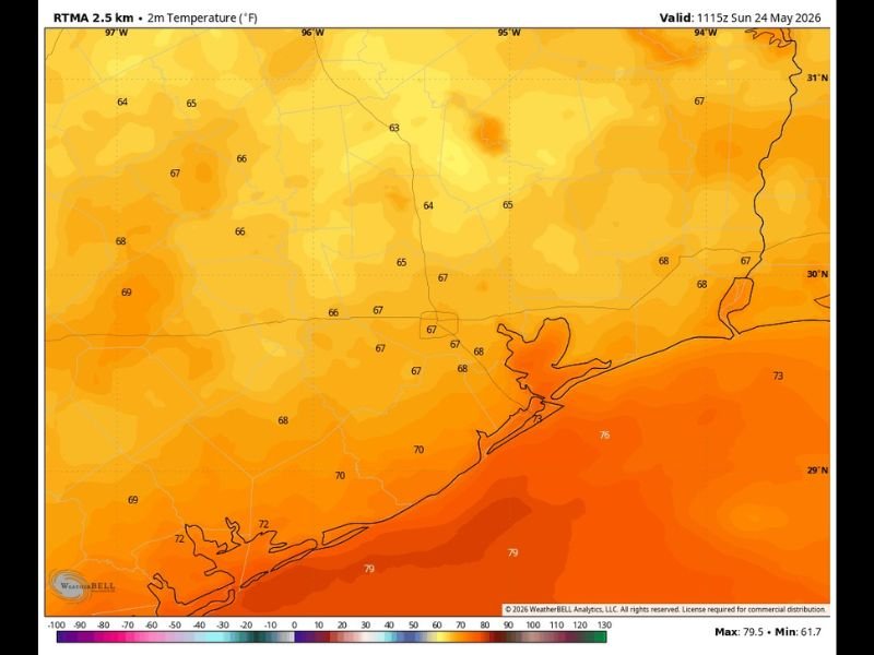 Stage 2 Flood Alert Lifted for Houston Region as Heavy Rain Threat Subsides With Mild Temperatures in the Mid 60s to Upper 70s Settling In Sunday May 24