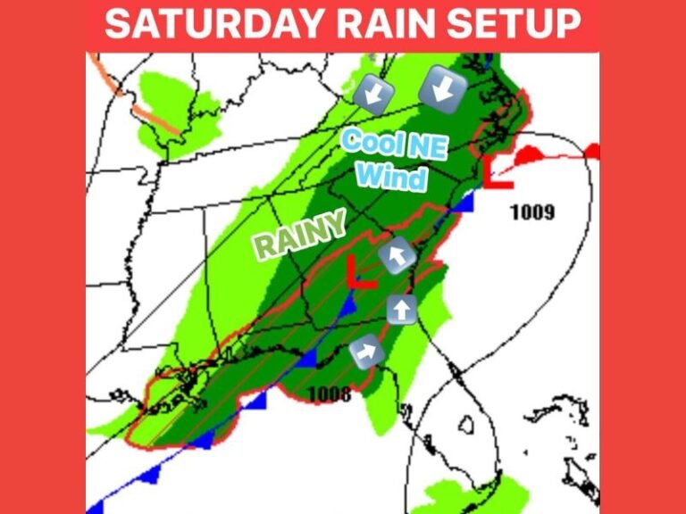 Steady Soaking Rain and Cool Northeast Winds Bring a Raw and Damp Saturday Before Drying Out Late Afternoon and a Sunshine Rebound Near 70 Sunday