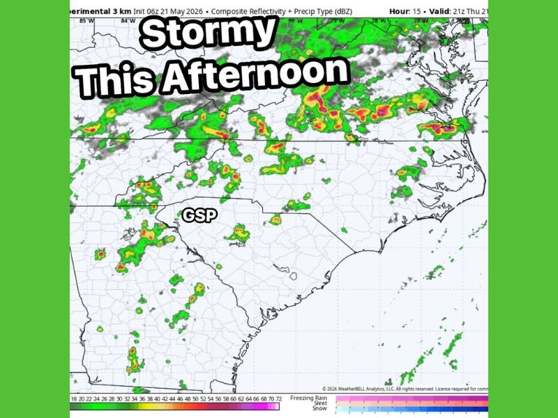Storms Firing This Afternoon Transitioning to Overnight Rain and Thunder Across the Carolinas and Mid-Atlantic With Higher Rain Chances Continuing Friday and Saturday