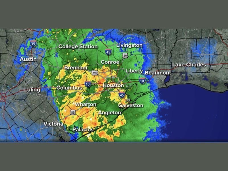 Surprise Storm Complex Bringing Heavy Rain and Flooding Threat Across Houston Conroe Beaumont and Galveston With Weather Watch in Effect Through Tonight