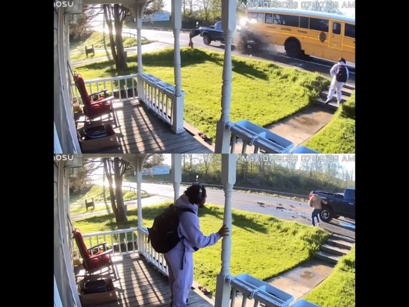 Truck Slams Into Stopped School Bus in Central New York Seconds Before Teen Boards With Driver Cited for Distracted Driving and No Life-Threatening Injuries Reported