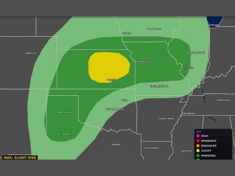 Very Large Hail and Damaging Winds Targeting Central Plains Including Wichita Kansas City Omaha and Tulsa With Supercell Threat Thursday May 14