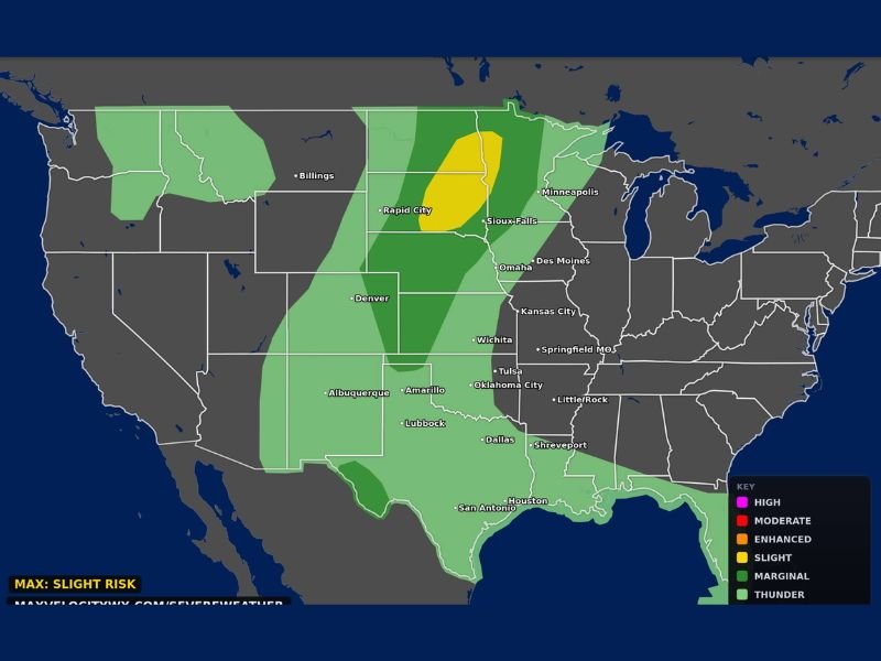 Damaging Winds Large Hail and Tornado or Two Targeting Northern Plains Including Sioux Falls Rapid City and Minneapolis With Widespread Storms Wednesday June 3rd