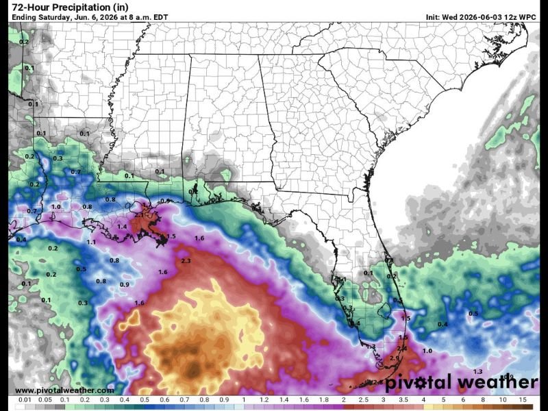 Dry Continental Air Sweeping Across Alabama Including Birmingham Huntsville and Montgomery With 50s Arriving Overnight and No Rain Through Friday