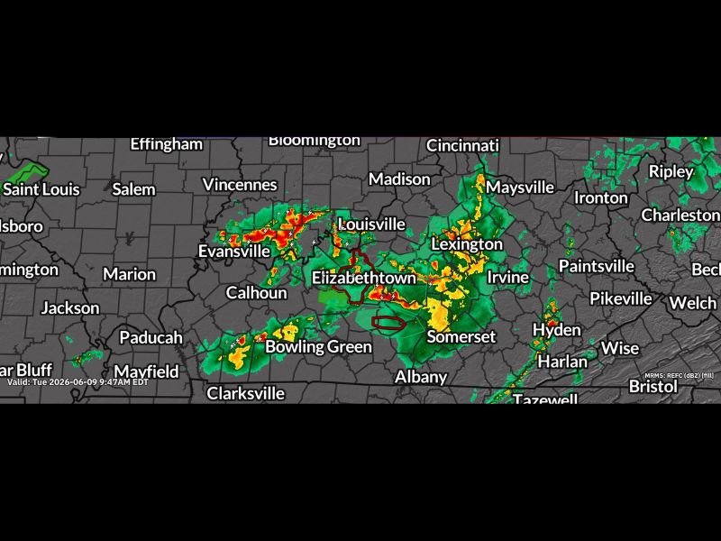Flash Flood Warnings Active Across Central Kentucky Including Louisville Elizabethtown and Lexington With Heavy Rain Spreading Statewide Tuesday Morning