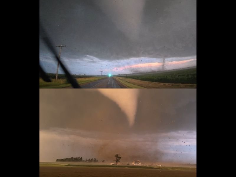 Powerful Tornado Captured Crossing Road Near Effingham and Montrose Illinois During Wednesday’s Outbreak as House Destroyed and Survivors Injured in the Storm’s Path