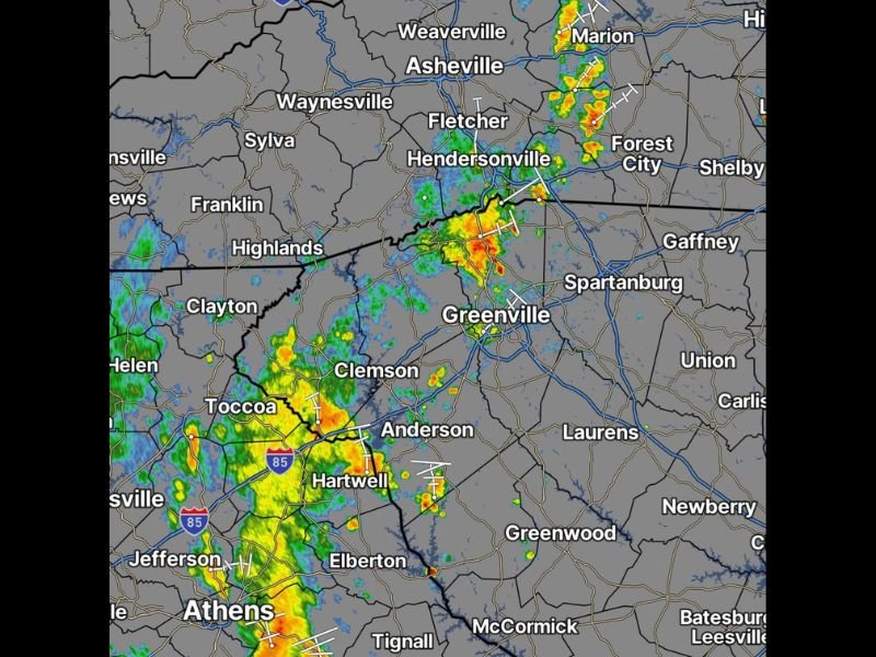 Repeated Heavy Rain and Localized Flooding Threat Across Western Carolinas and Northeast Georgia Including Asheville Greenville and Athens Tuesday