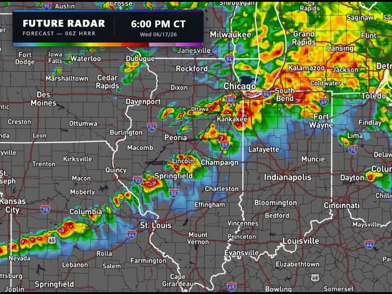 Tornado Outbreak Possible Across Illinois Including Chicago, Peoria, and Springfield With Multiple EF-3+ Tornadoes and Destructive Winds Threatening Wednesday