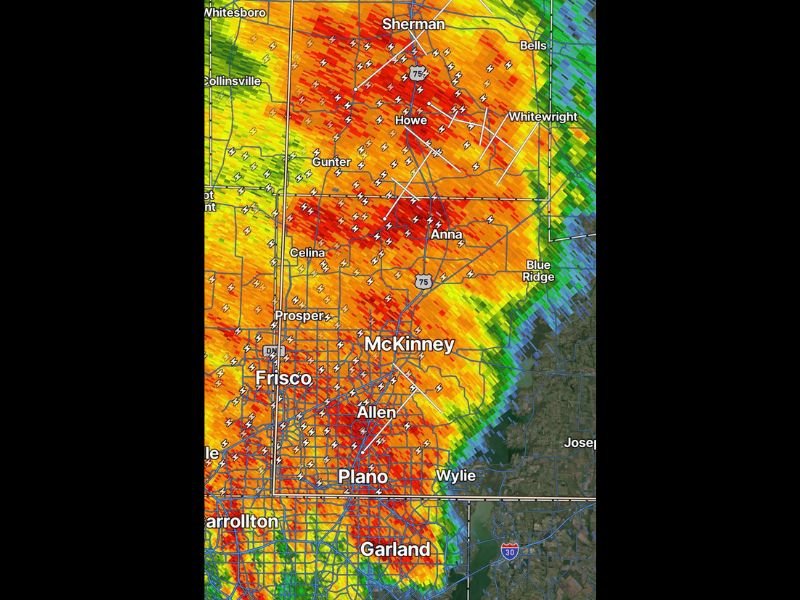 Torrential Rain Along Highway 75 Snarls Morning Commute Across Sherman, McKinney, and Frisco With Frequent Lightning Slowing Traffic This Morning