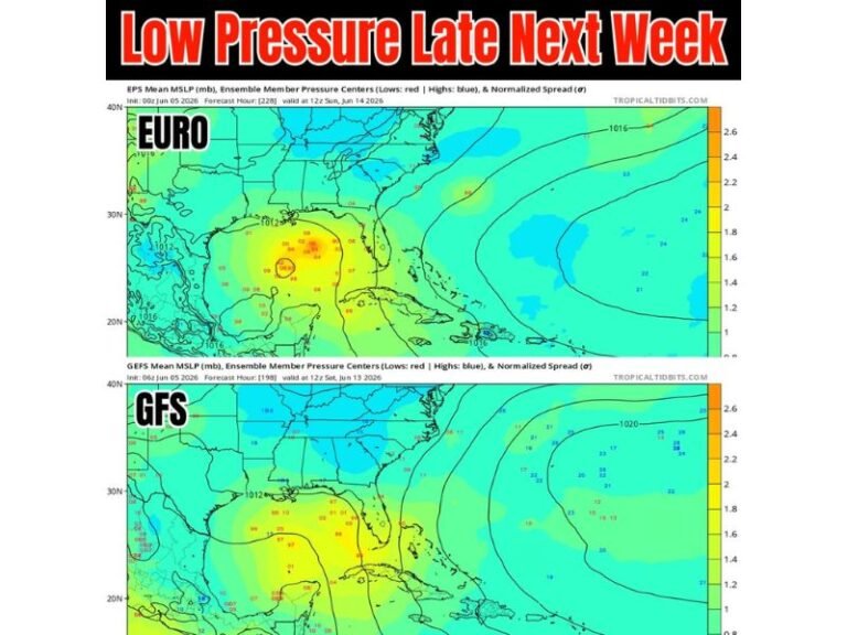 Tropical Low Pressure System Possible Late Next Week as EURO and GFS Models Show Gulf and Caribbean Development Around June 13th to 14th