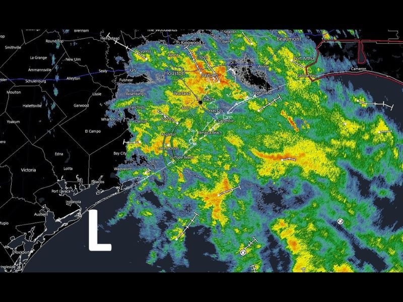 Tropical System Brings Heavy Rain to Houston, Pearland, and Galveston This Morning With System Passing Near Galveston Island and Rain Diminishing by Late Morning